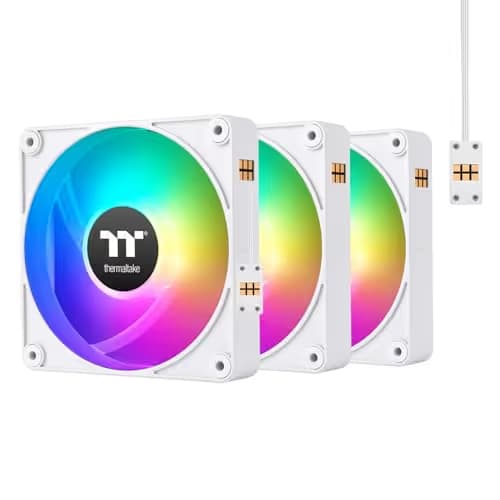 Thermaltake CT120 EX 120mm White Reverse ARGB Sync PWM 65.82 CFM 3-Pack main image