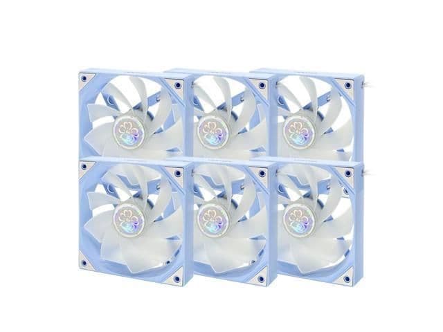 Yeston SAKURA 120mm Blue / White PWM Addressable RGB 79 CFM 6-Pack image