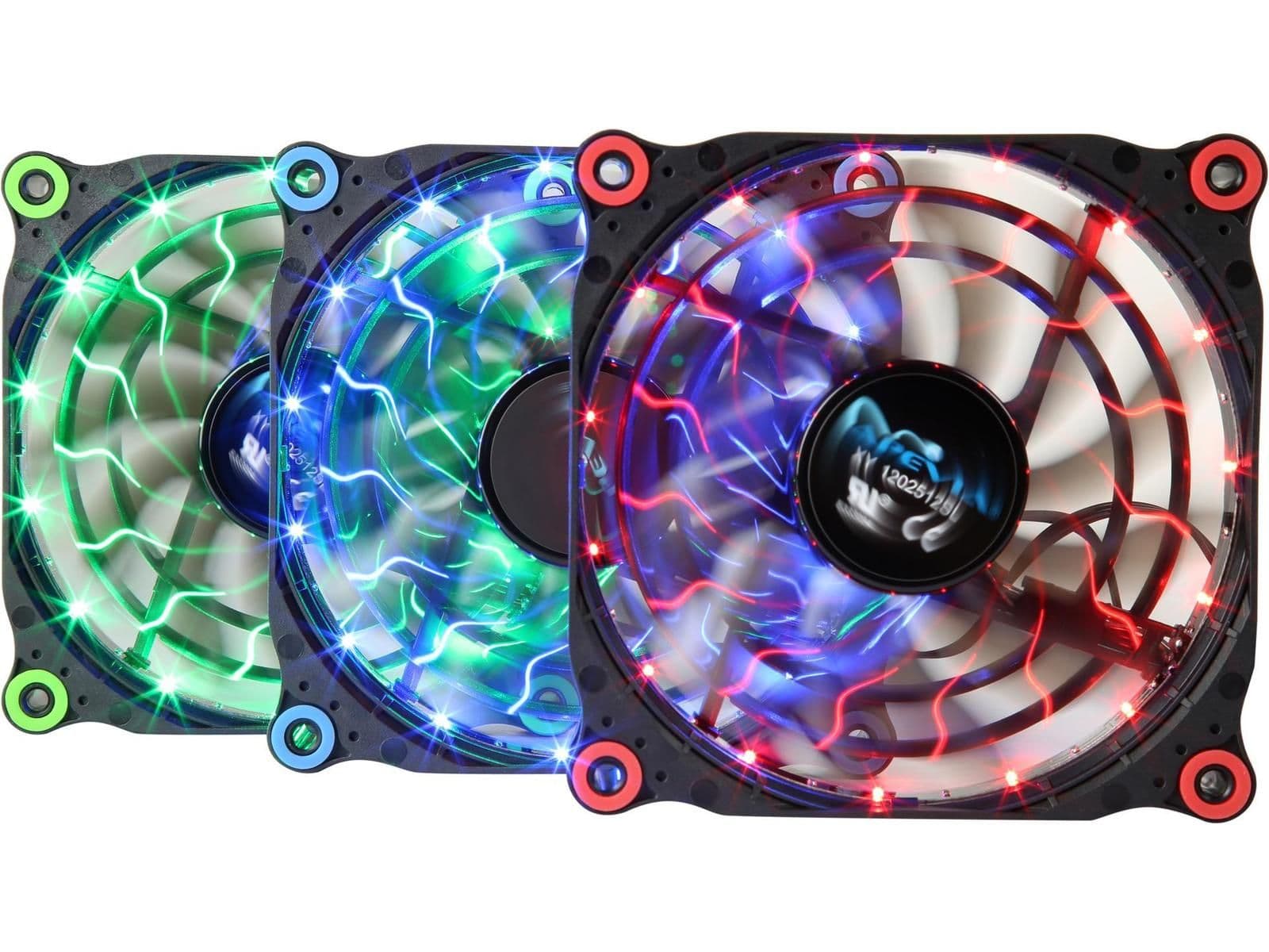 Apevia 312L-DMC 120mm Black / Multicolor Multicolor 57.67 CFM 3-Pack main image