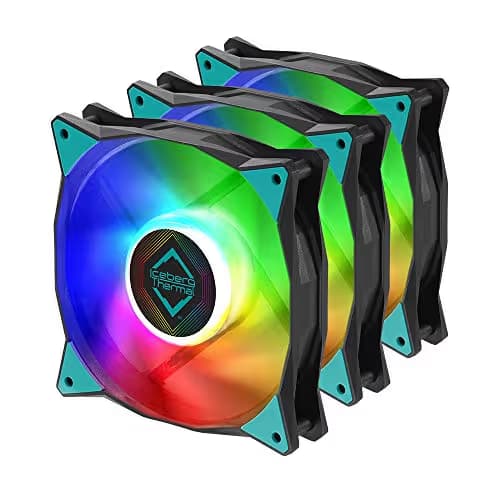 Iceberg Thermal IceGALE 120mm Black / Teal ARGB PWM 94 CFM 3-Pack main image