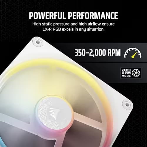 Corsair iCUE LINK LX140-R 140mm White RGB PWM 90 CFM 2-Pack image