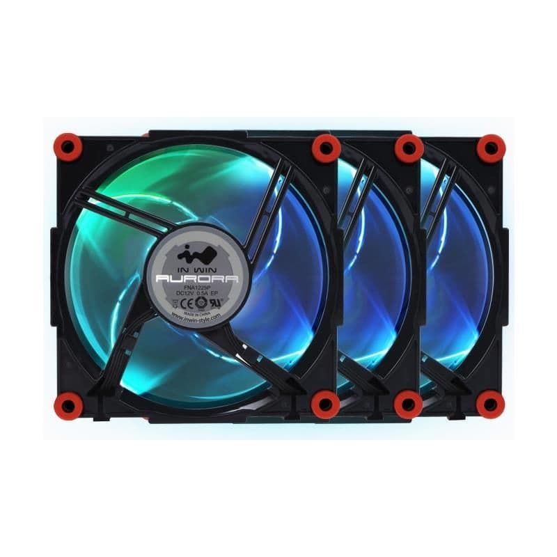 In Win AURORA 120mm Black / Red RGB PWM 57.64 CFM 3-Pack main image