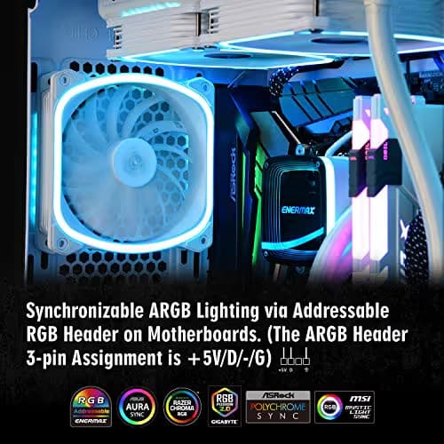 Enermax SquA 120mm White RGB PWM 68.27 CFM 1-Pack image