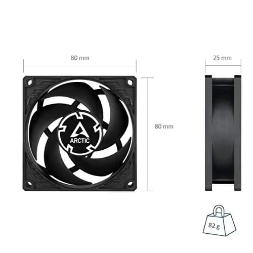 ARCTIC P8 80mm Black TC 23.4 CFM image