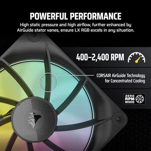 Corsair iCUE LINK LX120 120mm Black RGB PWM  Pack of 3 image
