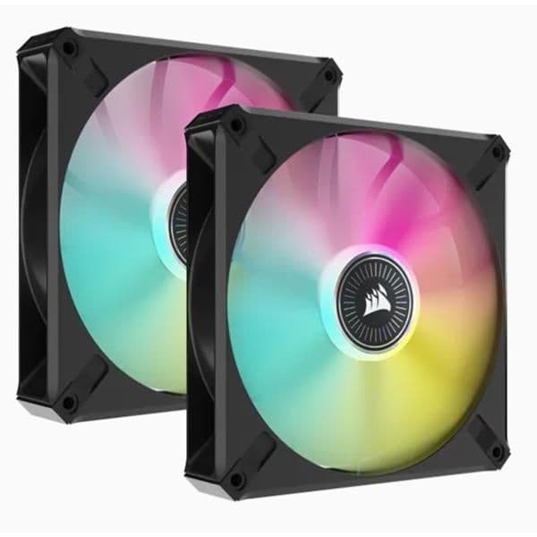 Corsair iCUE ML RGB ELITE Premium 140mm Black PWM Addressable RGB 82.9 CFM 2-Pack image