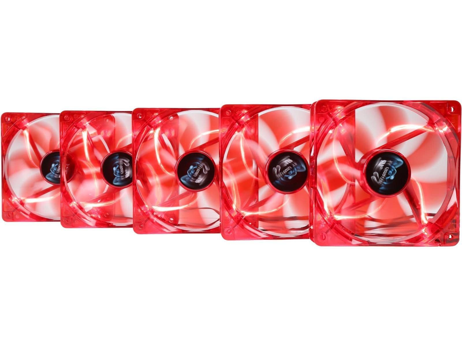 Apevia AF512L-RD 120mm Red 57.67 CFM 5-Pack main image