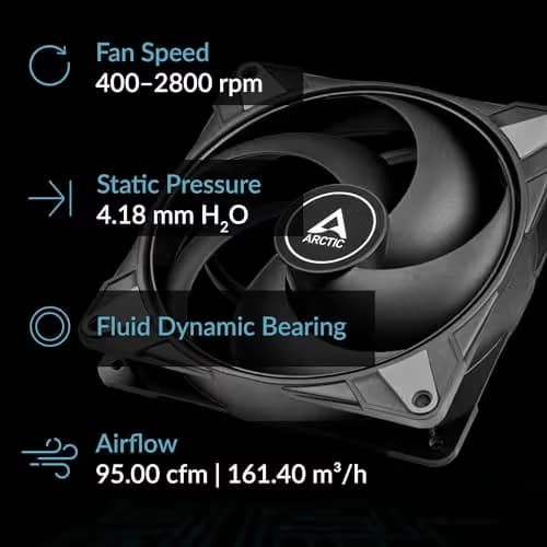 ARCTIC P14 Max 140mm Black PWM 95 CFM image