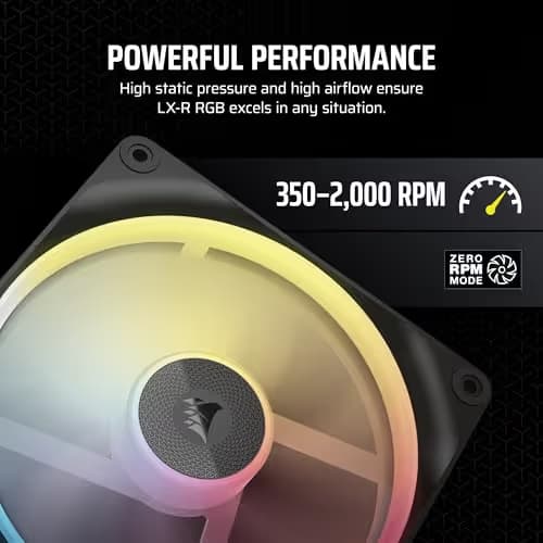 Corsair iCUE LINK LX140-R 140mm Black RGB PWM 2-Pack image