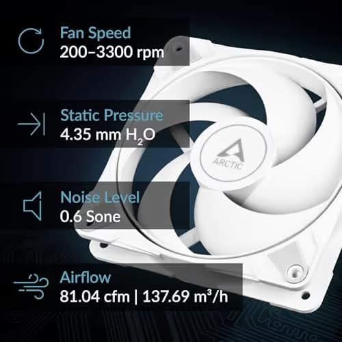 ARCTIC P12 Max 120mm White PWM 81.04 CFM 1-Pack image
