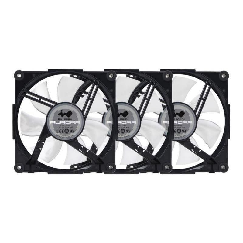 In Win AURORA 120mm RGB PWM 57.64 CFM Black / White 3-Pack main image