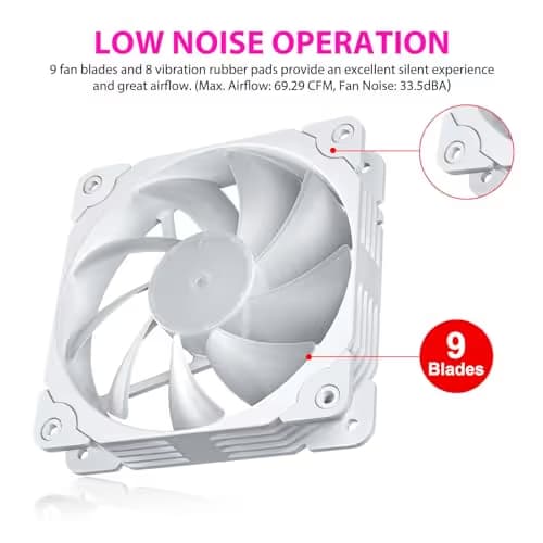 Vetroo SA-140 140mm White PWM 69.29 CFM Addressable RGB 1-Pack image