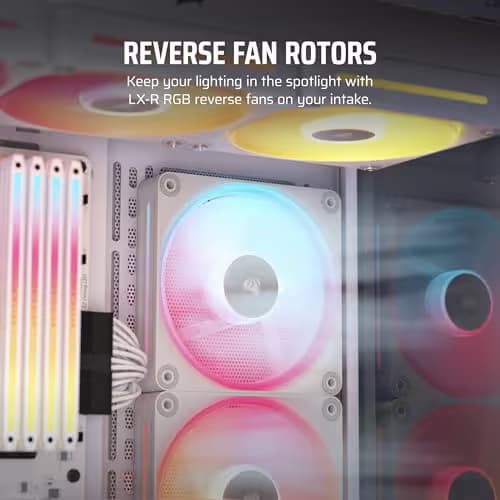 Corsair iCUE LINK LX120-R 120mm White RGB PWM Reverse Fan 3-Pack image