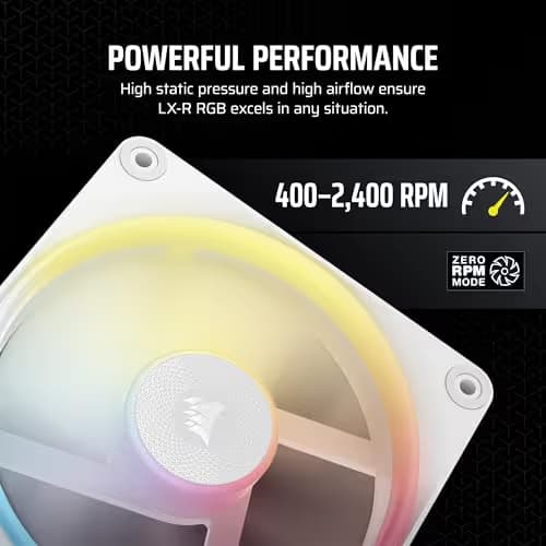 Corsair iCUE LINK LX120-R 120mm White RGB PWM Reverse Fan 3-Pack image