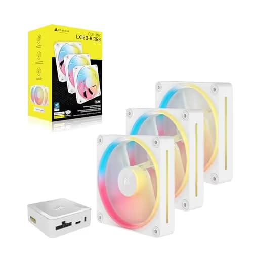 Corsair iCUE LINK LX120-R 120mm White RGB PWM Reverse Fan 3-Pack image