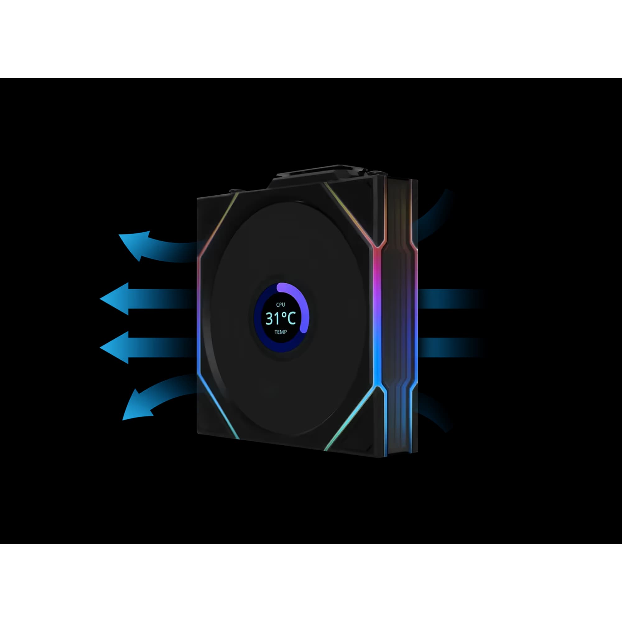 Lian Li UNI FAN TL LCD Wireless 120mm Black ARGB Reverse PWM  Wireless 3-Pack image