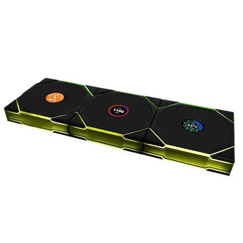 Lian Li UNI FAN TL LCD Wireless 120mm Black ARGB Reverse PWM  Wireless 3-Pack main image