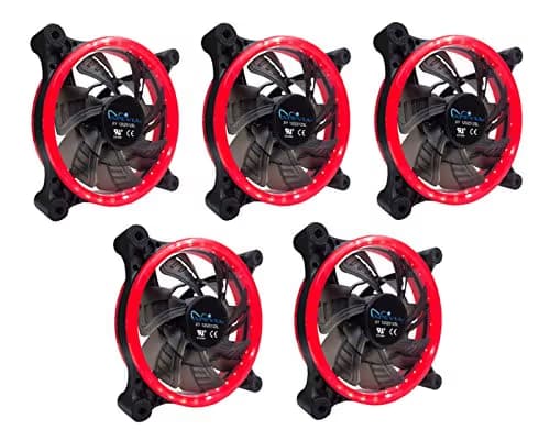 Apevia C 120mm Black / Red 57.67 CFM Red LED 5-Pack image