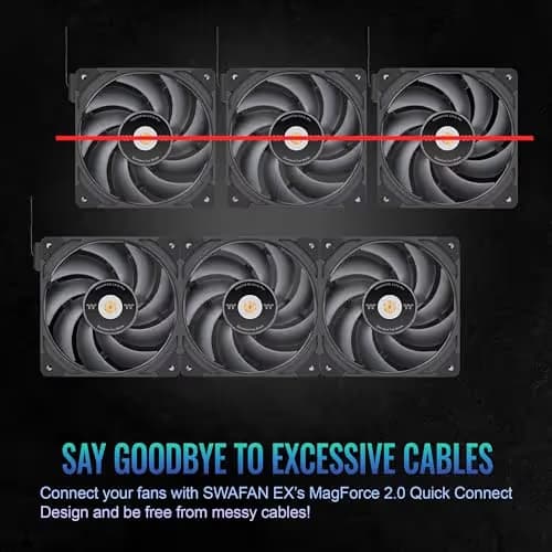 Thermaltake TOUGHFAN EX12 Pro 70.8 CFM 120mm Black PWM 3-Pack image
