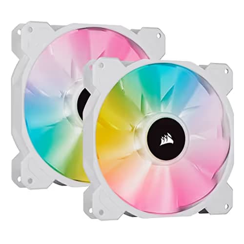 Corsair iCUE SP140 RGB Elite 140mm White RGB PWM 68.11 CFM 2-Pack image