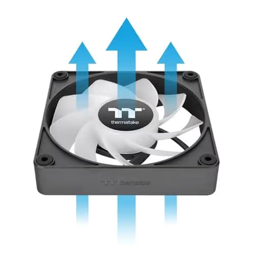 Thermaltake CT120 EX Reverse ARGB Sync 120mm Black PWM 65.82 CFM 3-Pack image
