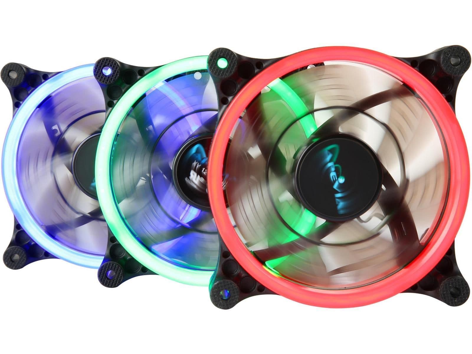 Apevia C 120mm Multicolor 57.67 CFM Black / Multicolor 3-Pack main image