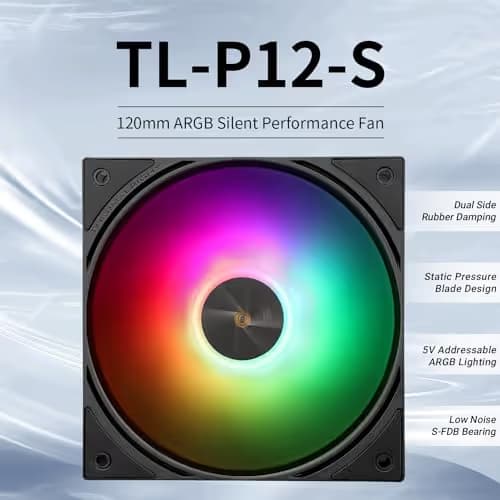 Thermalright TL-P12-S 120mm Black / White PWM Addressable RGB image