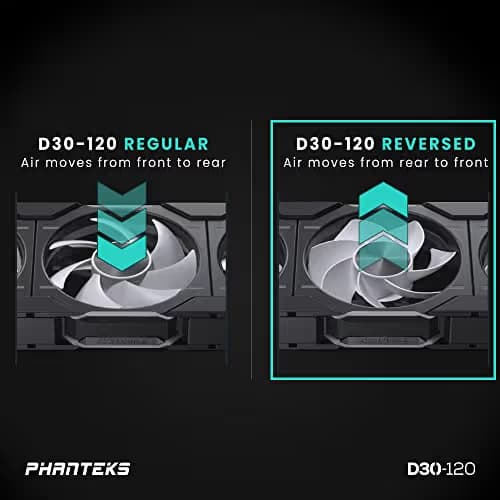 Phanteks D30-120 120mm Black PWM RGB Reversed image