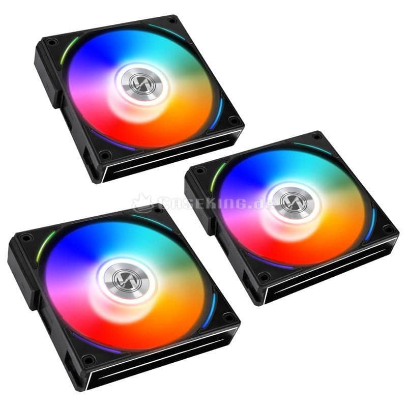 Lian Li UNI FAN AL120 120mm Addressable RGB PWM 64.5 CFM Black 3-Pack image