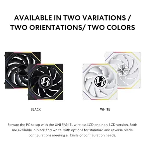 Lian Li UNI FAN TL LCD Wireless 120mm Black Addressable RGB PWM 3-Pack image
