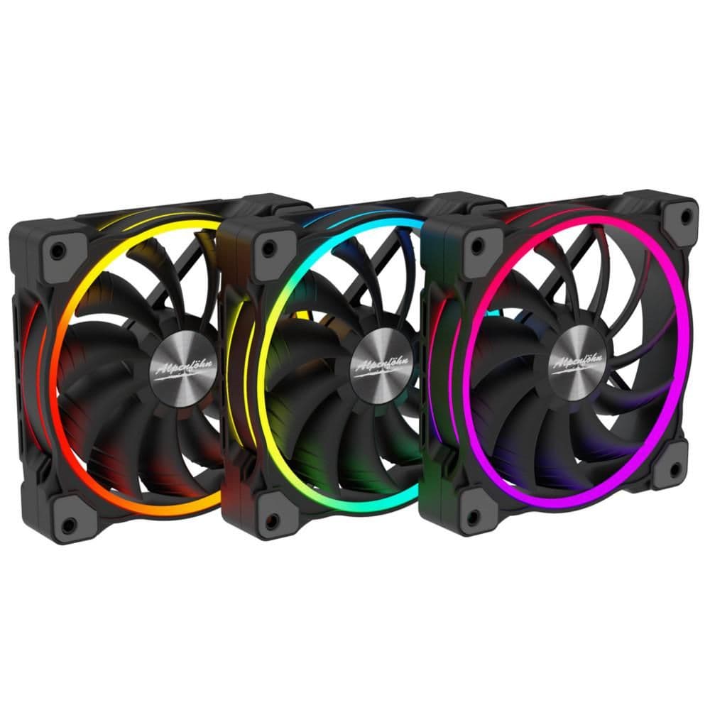 Alpenföhn Wing Boost 120mm Black Addressable RGB PWM 54.5 CFM 3-Pack image