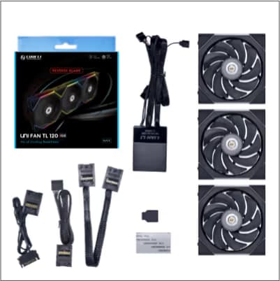 Lian Li UNI FAN TL 120mm Black Reverse Blade RGB 3-Pack image
