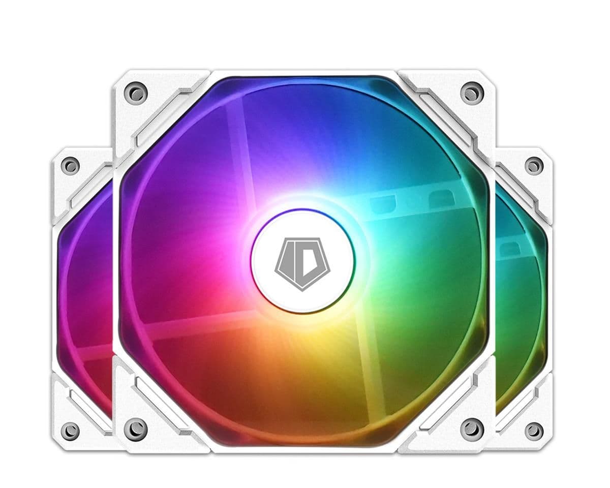 ID-COOLING TF-12025-ARGB-TRIO-SNOW 120mm White Addressable RGB PWM 68.2 CFM 3-Pack image