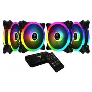 GAMDIAS AEOLUS M2 120mm Black PWM Addressable RGB 4-Pack image