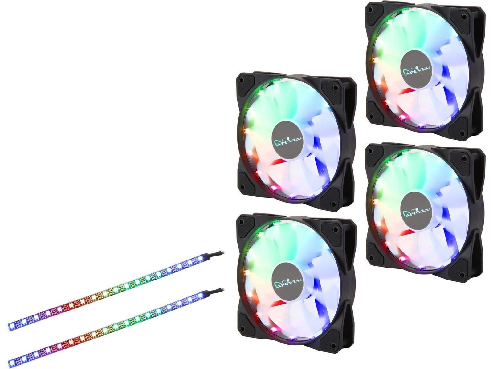 Apevia FrostBlade 120mm Black RGB 57.67 CFM 4-Pack image
