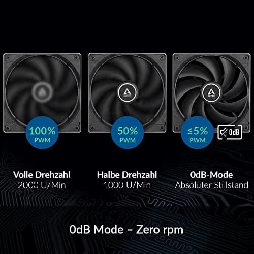 ARCTIC F8 80mm Black PWM PST 31 CFM 5-Pack image