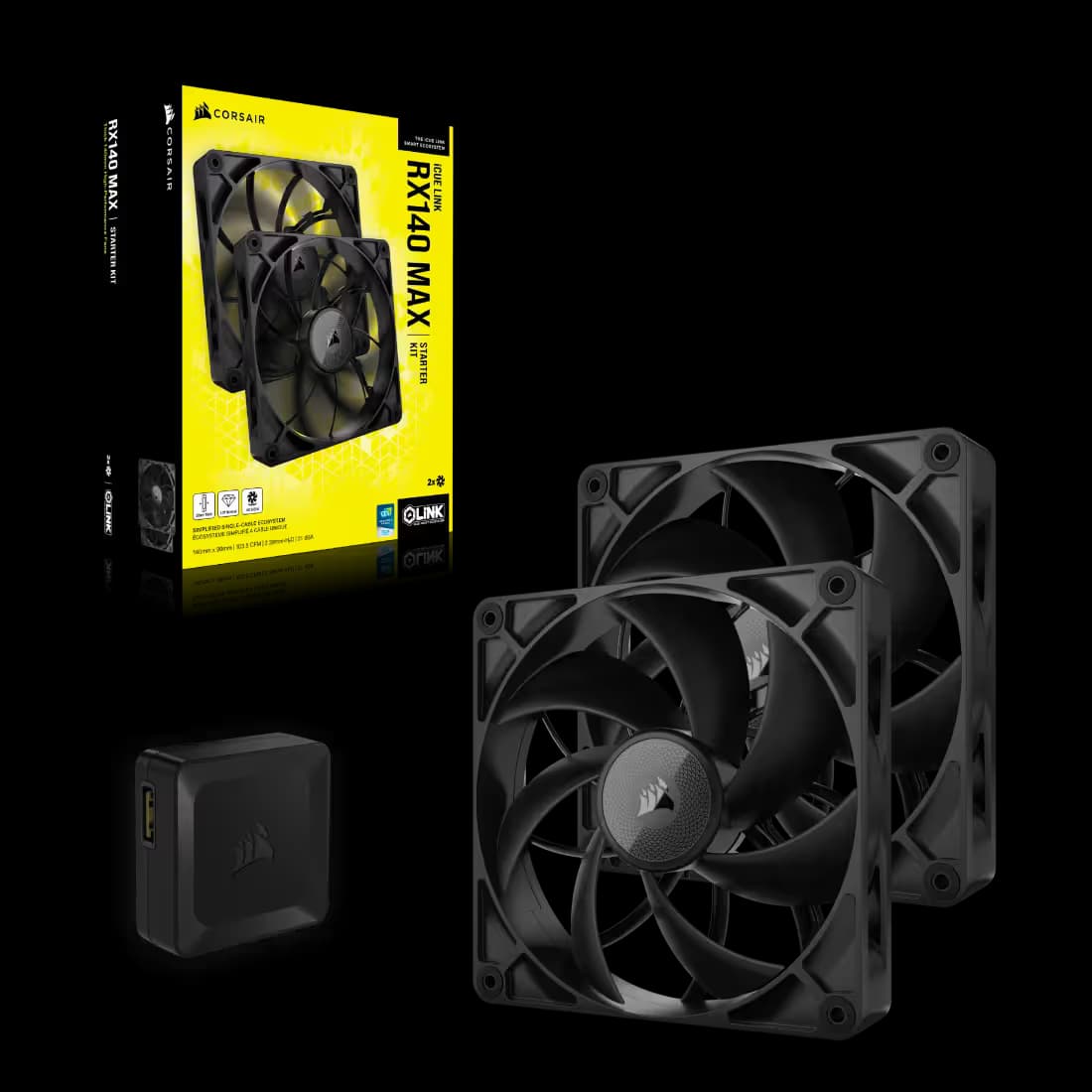 Corsair iCUE LINK RX140 MAX 140mm Black PWM 2-Pack image