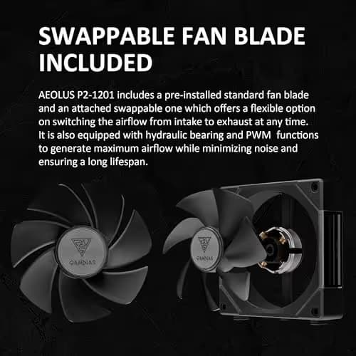 GAMDIAS AEOLUS P2 120mm Black Addressable RGB PWM 74.97 CFM image