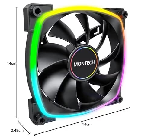 Montech AX140 140mm Black PWM ARGB 90.5 CFM 1-Pack image