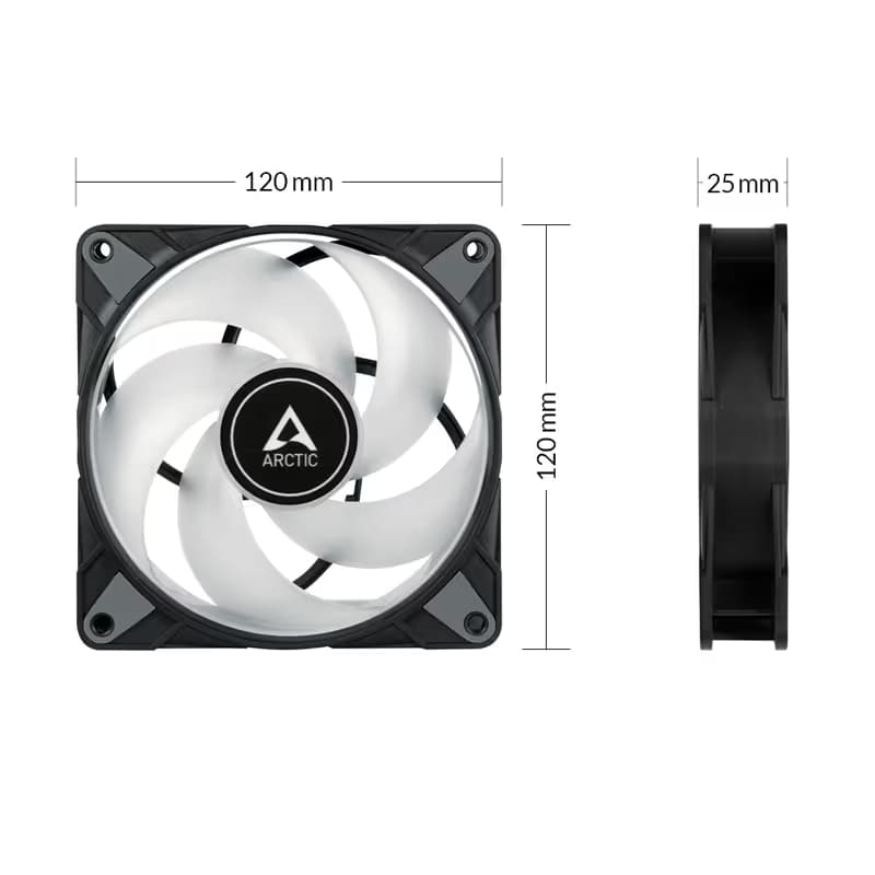 ARCTIC P12 PST 120mm Black RGB PWM image