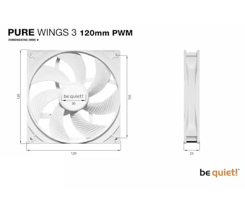 be quiet! Pure Wings 3 120mm White PWM image