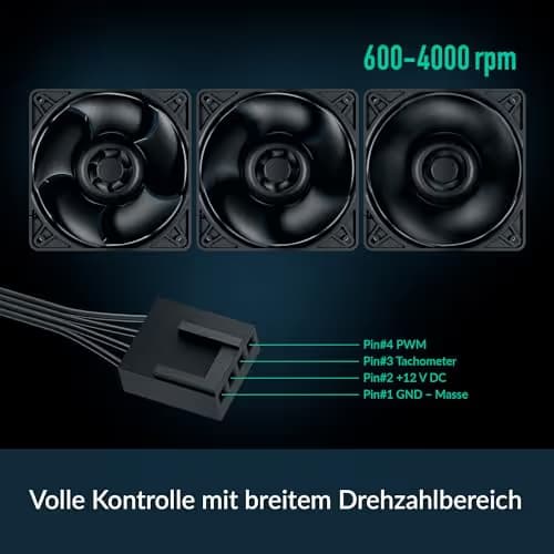 ARCTIC S12038-4K 120mm 106 CFM Black PWM 3-Pack image
