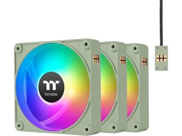 Thermaltake CT140 EX Reverse 140mm Green ARGB Sync PWM 94.95 CFM 3-Pack image