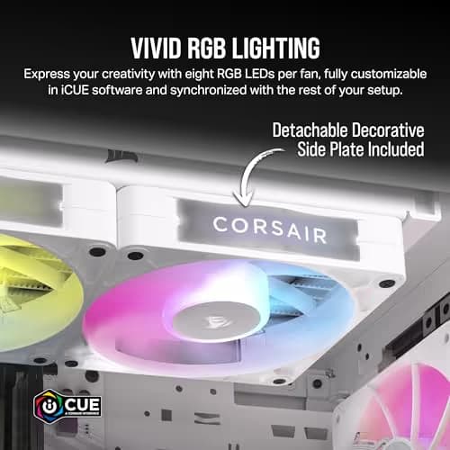 Corsair iCUE LINK RX120 120mm White RGB 74.2 CFM 3-Pack image
