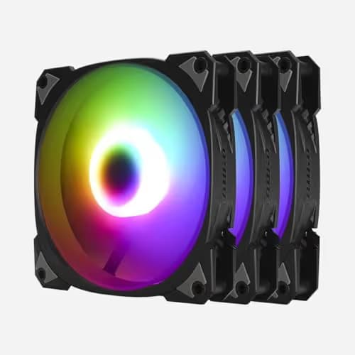 In Win Neptune AN120 120mm Black / White PWM Addressable RGB 60.1 CFM 3-Pack main image