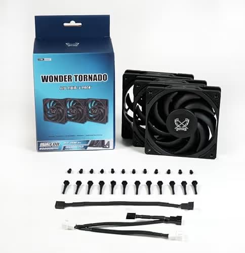 Scythe Wonder Tornado 120mm Black PWM 75.17 CFM 3-Pack image