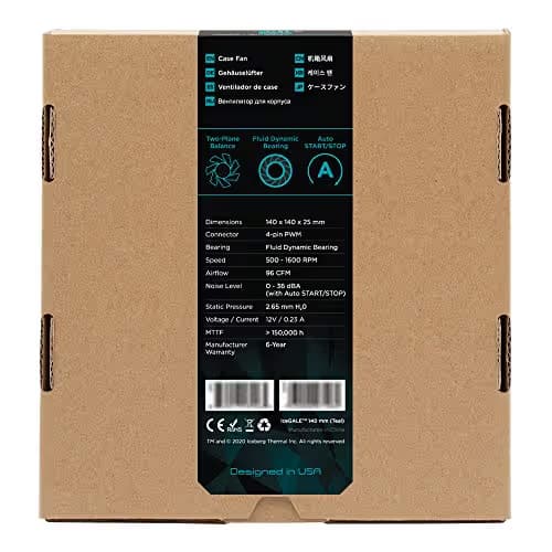 Iceberg Thermal IceGALE 140mm Teal 96 CFM PWM 2-Pack image