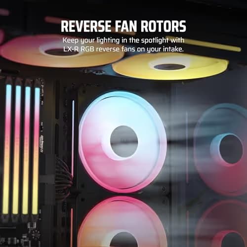 Corsair iCUE LINK LX120-R 120mm Addressable RGB PWM 70 CFM Black 3-Pack image