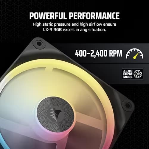Corsair iCUE LINK LX120-R 120mm Addressable RGB PWM 70 CFM Black 3-Pack image