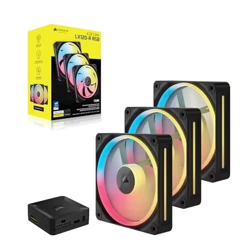 Corsair iCUE LINK LX120-R 120mm Addressable RGB PWM 70 CFM Black 3-Pack image